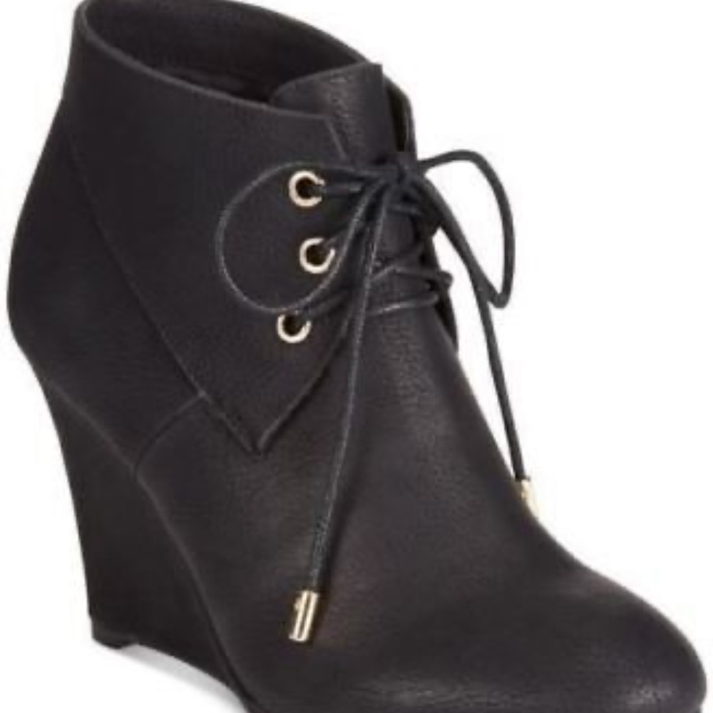 Thalia Sodi Black Suede Lace Up Booties